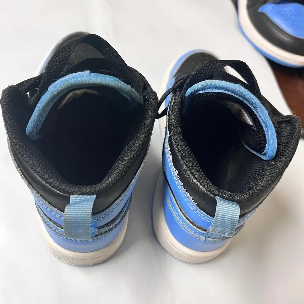 Jordan 1 Mid University Blue Black Sz 11 c